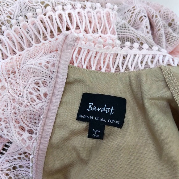 Bardot Theodora Lace Sheath Mini Dress In Soft Pink Wedding Preppy Party - Picture 6 of 8